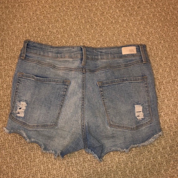 Light Blue Distressed Jean Shorts - Picture 3 of 4